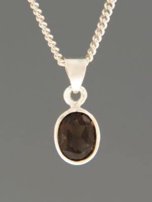 Smokey Quartz Pendant - Sterling Silver - SQ410