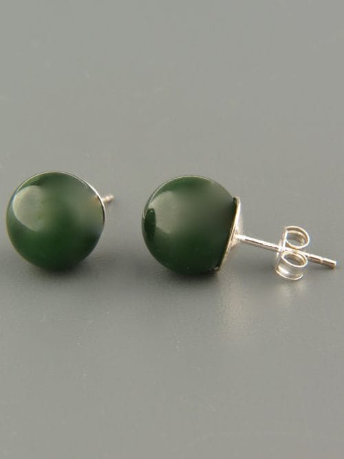 Jade Earrings - Sterling Silver stud - 10mm stones - J501