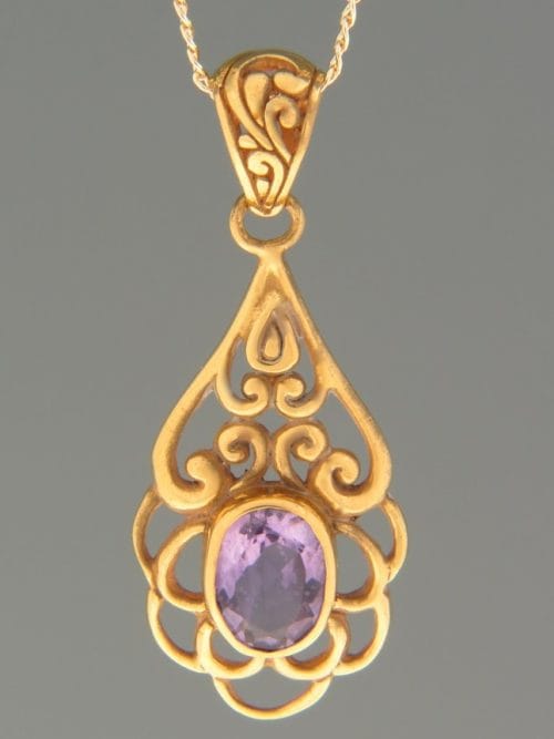 Amethyst Pendant - Gold Vermeil - A314GV