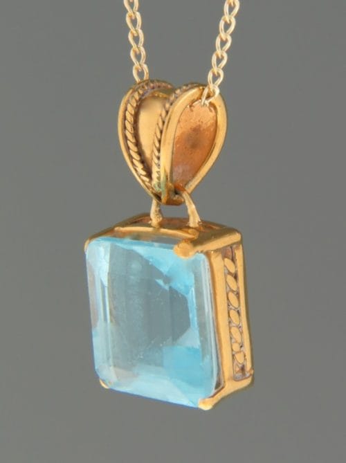 Blue Topaz Pendant - Gold Vermeil - BT404GV