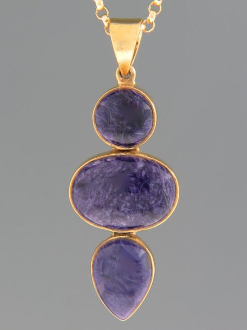 Charoite Pendant - Gold Vermeil - CH398GV