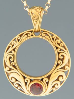 Garnet Pendant - Gold Vermeil - G376GV