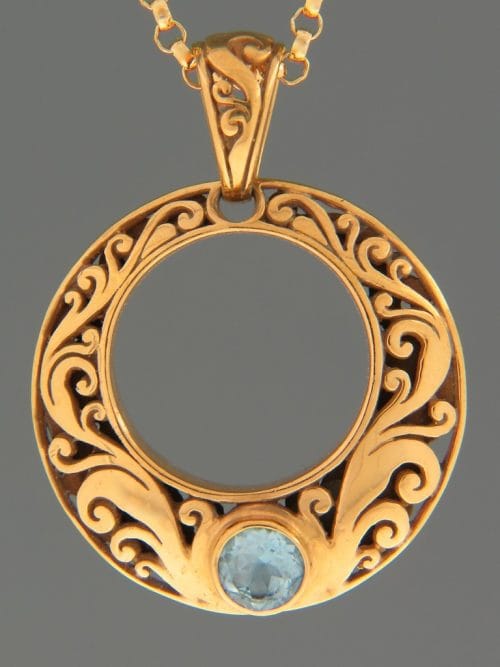 Blue Topaz Pendant - Gold Vermeil - BT418GV