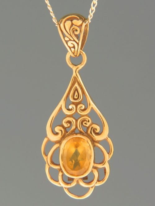Citrine Pendant - Gold Vermeil - C383GV