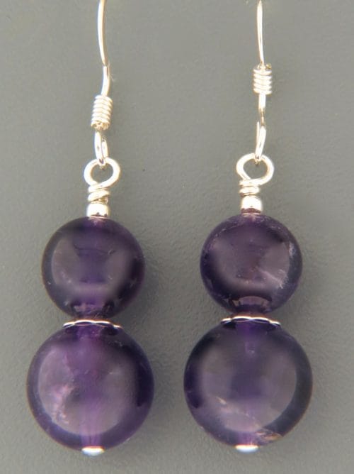 Amethyst Earrings - Sterling Silver - A671