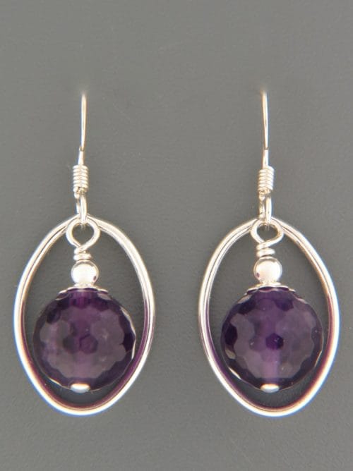 Amethyst Earrings - Sterling Silver - A587