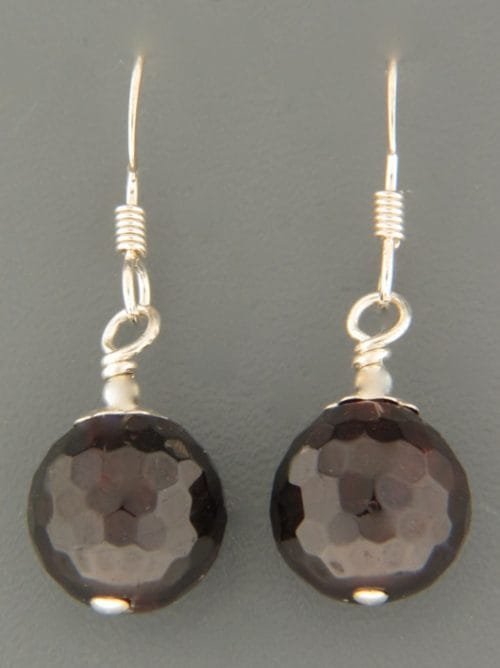 Garnet Earrings - Sterling Silver - G598