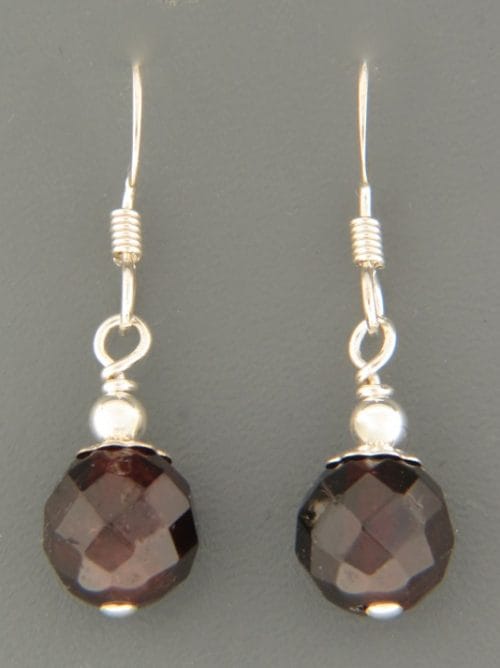 Garnet Earrings - Sterling Silver - G613