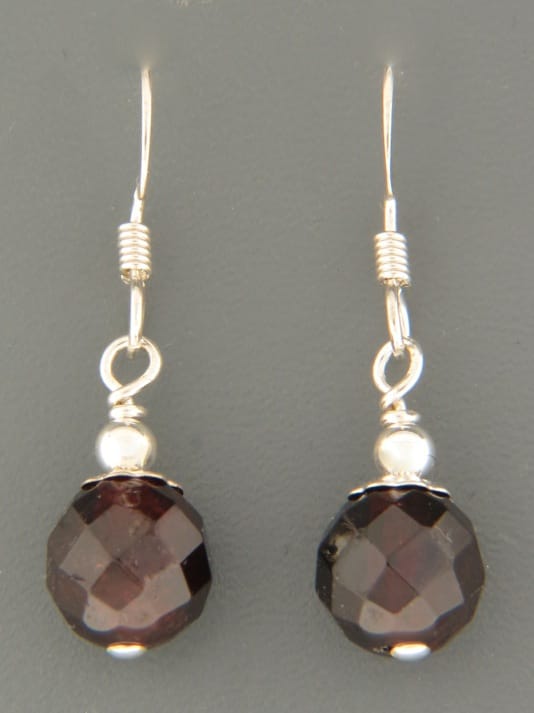 Garnet Earrings - Sterling Silver - G613