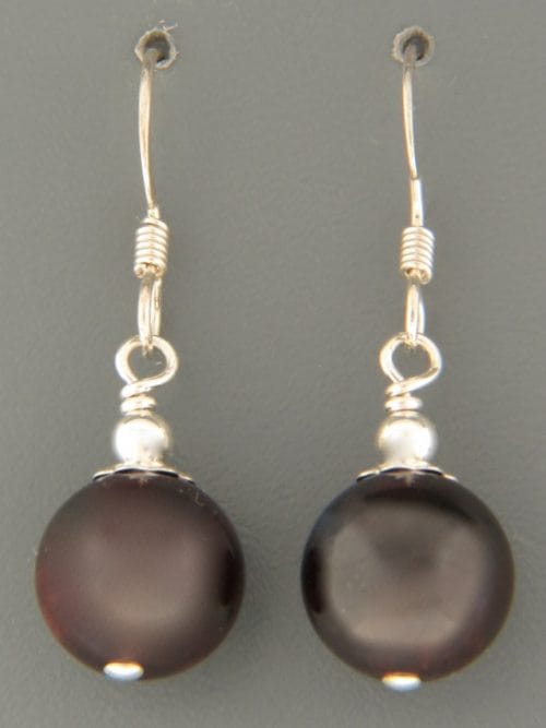 Garnet Earrings - Sterling Silver - G508