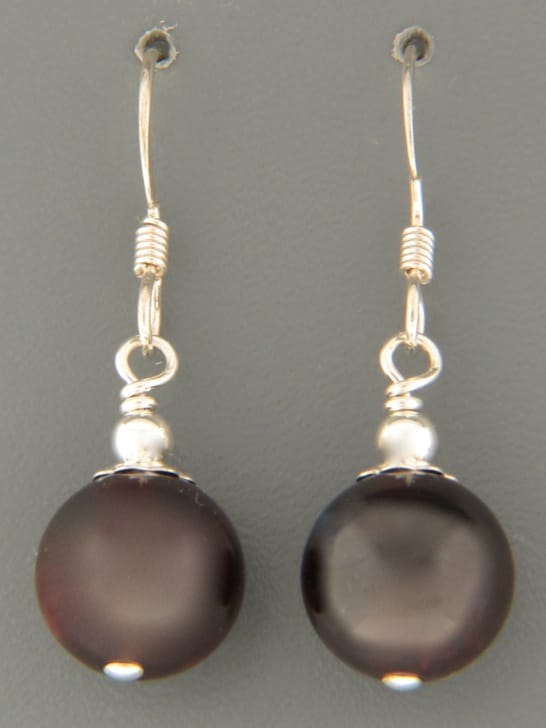 Garnet Earrings - Sterling Silver - G508