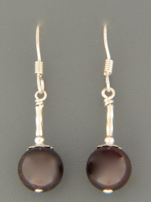 Garnet Earrings - Sterling Silver - G512