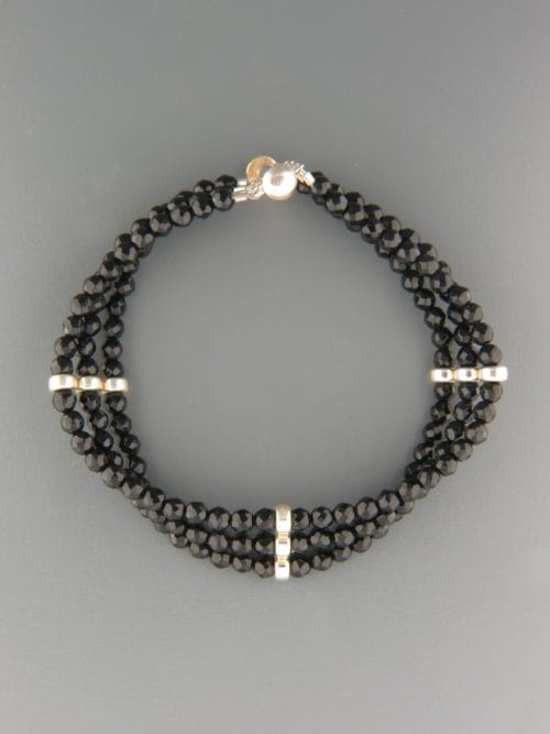 Onyx Bracelet - 4mm round faceted stones - OX935