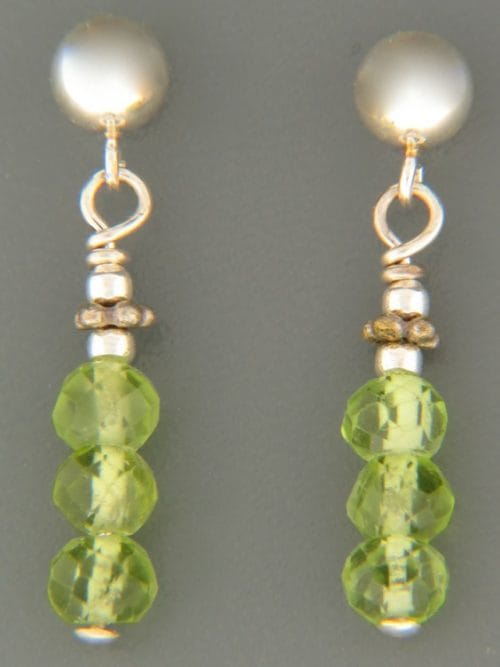Peridot Earrings - Sterling Silver stud - P551