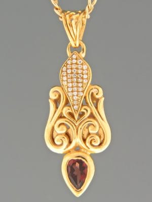 Garnet Pendant - Gold Vermeil - G374GV