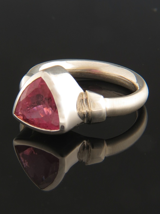Pink Tourmaline (Rubellite) Ring - Sterling Silver - T111R