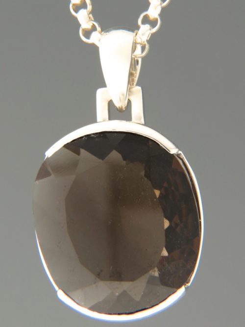Smokey Quartz Pendant - Sterling Silver - SQ360