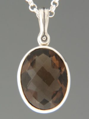 Smokey Quartz Pendant - Sterling Silver - SQ362