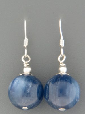 Kyanite Earrings - Sterling Silver - 14mm stones - K518