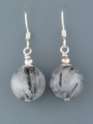 Tourmalinated Quartz Earrings - Sterling Silver - TQZ516