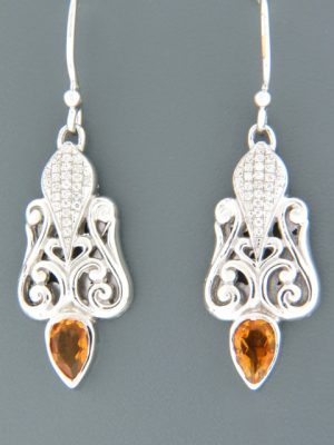 Citrine Earrings - Sterling Silver - C548