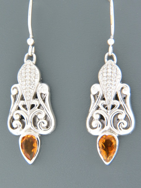 Citrine Earrings - Sterling Silver - C548