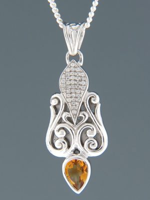Citrine Pendant - Sterling Silver - C312