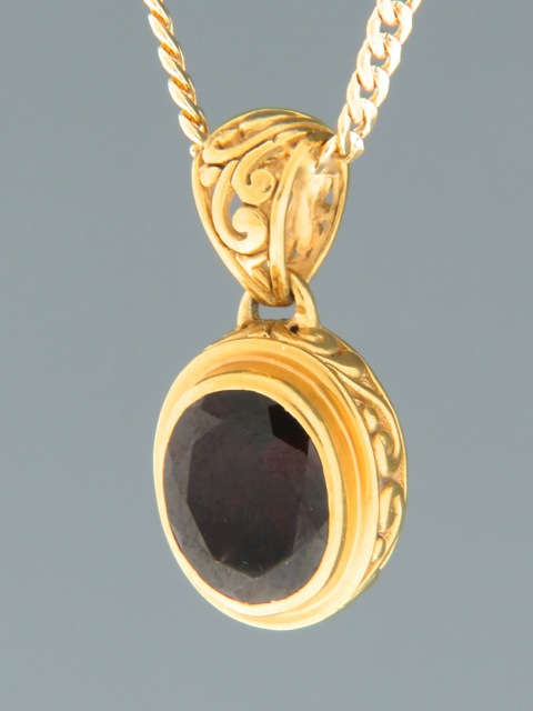Garnet Pendant - Gold Vermeil - G390GV