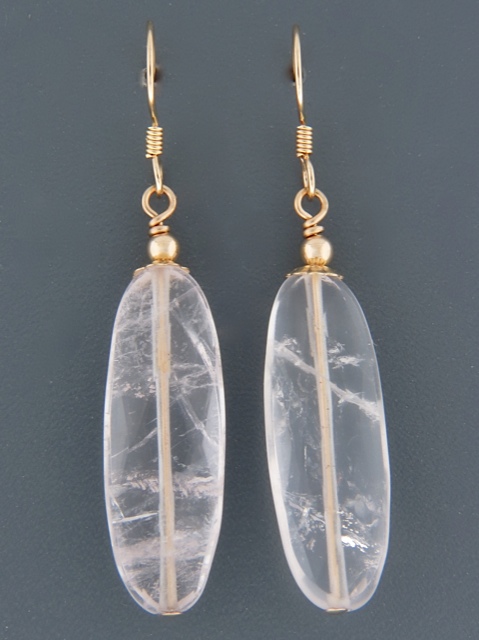 Rose Quartz Earrings - 14ct Gold Filled - RQ512
