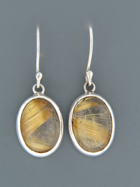 Rutile Quartz Earrings - Sterling Silver - RU502