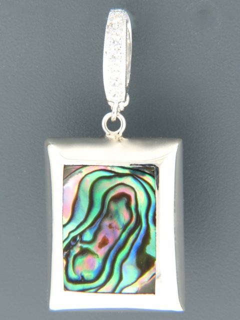 Paua Shell Enhancer Pendant - Sterling Silver - PA349E