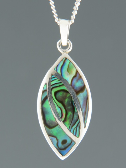 Paua Shell Pendant - Sterling Silver - PA322