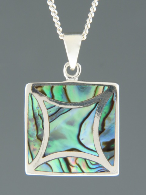 Paua Shell Pendant - Sterling Silver - PA320