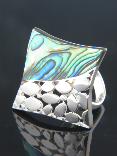 Paua Shell Ring - Sterling Silver - PA104R