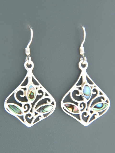 Paua Shell Earrings - Sterling Silver - PA513