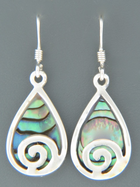 Paua Shell Earrings - Sterling Silver - PA505