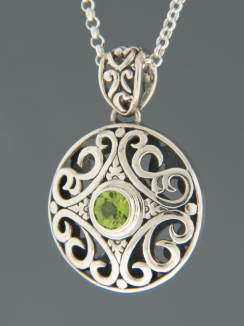 Peridot Pendant - Sterling Silver - P313