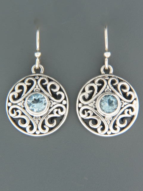 Blue Topaz Earrings - Sterling Silver - BT591