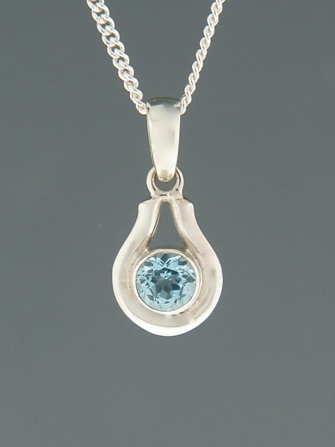 Blue Topaz Pendant - Sterling Silver - BT417