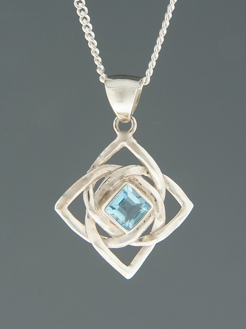 Blue Topaz Pendant - Sterling Silver - BT427