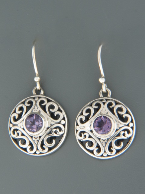 Amethyst Earrings - Sterling Silver - A677