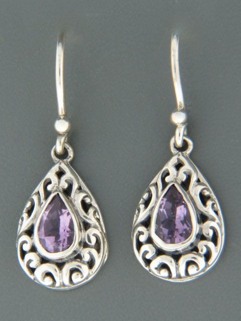 Amethyst Earrings - Sterling Silver - A678