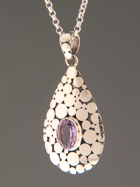 Amethyst Pendant - Sterling Silver - A337