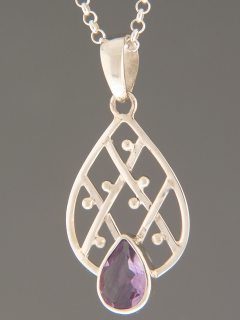 Amethyst Pendant - Sterling Silver - A339