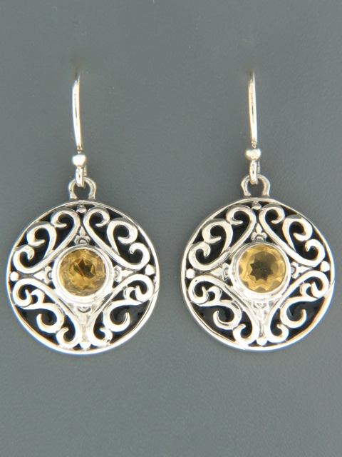 Citrine Earrings - Sterling Silver - C544