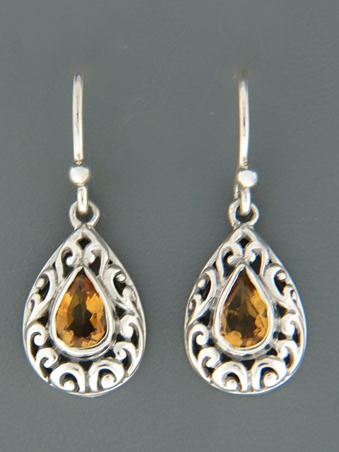 Citrine Earrings - Sterling Silver - C542