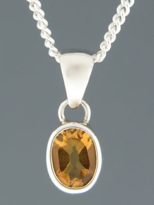 Citrine Pendant - Sterling Silver - C388