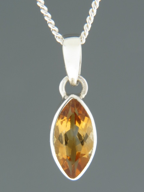 Citrine Pendant - Sterling Silver - C387