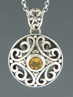 Citrine Pendant - Sterling Silver - C397