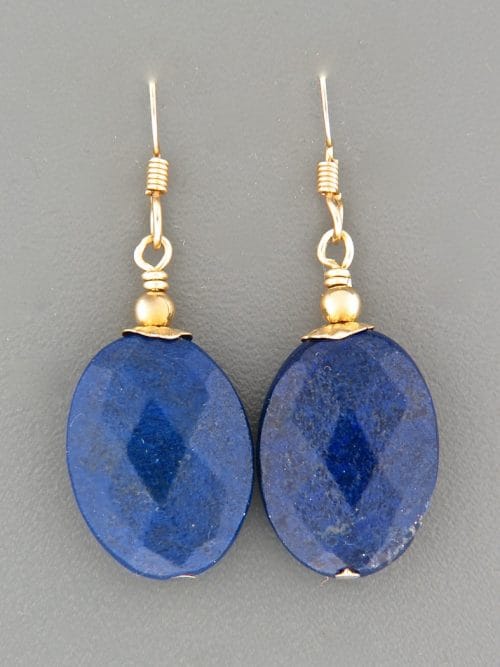 Lapis Lazuli Earrings - 14ct Gold Filled - LL525G